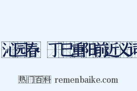 沁园春·丁巳重阳前近义词是什么意思的图片